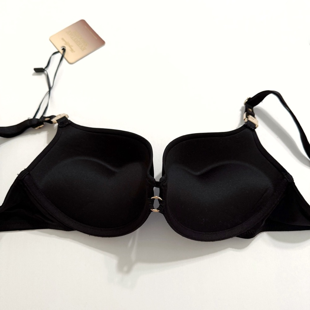 HONEY BIRDETTE BLACK SATIN EVERYDAY SMOOTH PUSH-UP BALCONETTE BRA - Picture 3 of 6